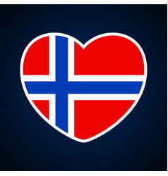 Norway Flag In A Shape Of Heart Icon Flat Heart