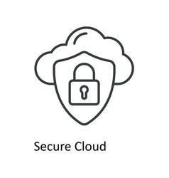 Secure Cloud Outline Icons Simple Stock