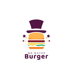 City Mayor Burger Logo Unique Restaurant