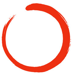 Enso Zen Red Japanese Circle Brush Stroke Art