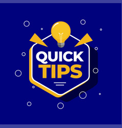 Quick Tips Advice With Lightbulb On Blue