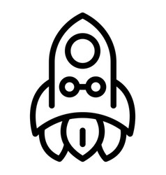 Simple Bold Lineart Icon Of Rocket Launching