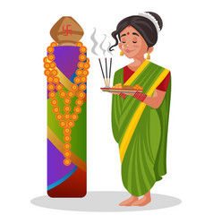 Indian Marathi Woman Cartoon