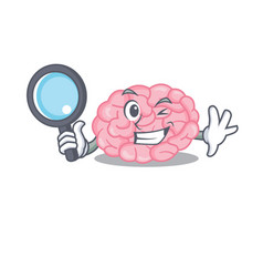 Smart Detective Human Brain Mascot Design