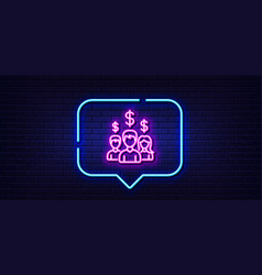 Business Networking Line Icon Dollar Sign Neon