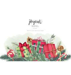 Christmas Greeting Card With Lovely Watercolor