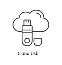 Cloud Usb Outline Icons Simple Stock Ill