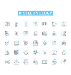 Biotechnology Linear Icons Set Genetic