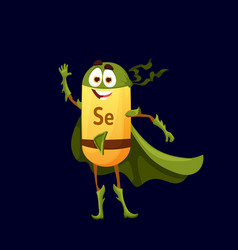 Cartoon Selenium Superhero Micronutrient Character