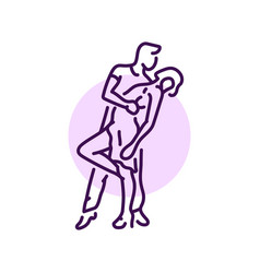 Couple Dancing Hustle Freestyle Color Line Icon