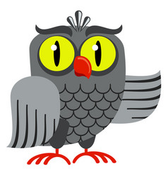 Owl Icon Cartoon Funny Bird Gray Nordic Animal