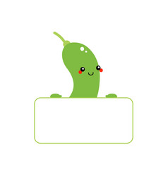 Smiling Edamame Character Holding Card