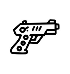 Traumatic Pistol Line Doodle Simple Icon