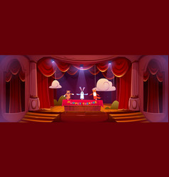 Puppet Theater On Stage Funny Dolls Perform Show