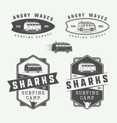 Set Of Vintage Surfing Logos Emblems Badges