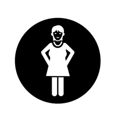 Women Full Body Girl Avatar Black Icon