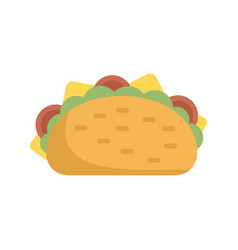 Fast Taco Icon Flat Mexican Food