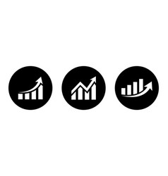 Growing Bar Chart Icon On Black Circle