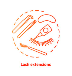 Lash Extension Blue Concept Icon False Eyelashes