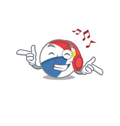 Listening Music Beach Ball Cartoon Character