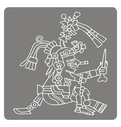 Monochrome Icon With Symbols From Aztec Codices