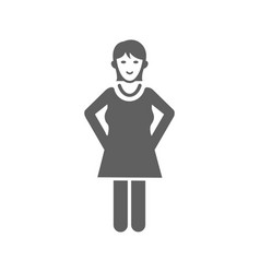 Women Full Body Girl Avatar Gray Icon