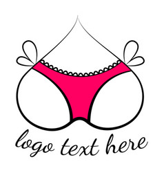 Lingerie Shop Logo Cute Pink Panties