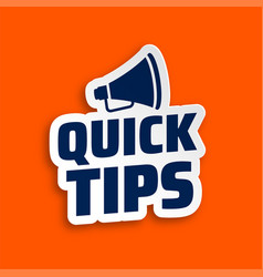 Quick Tips Advice With Megaphone On Orange