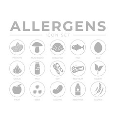 Simple Allergens Icon Set Allergens Mushroom