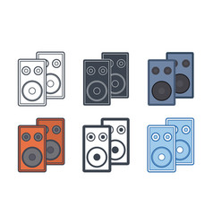 Sound System Speaker Icon Collection With