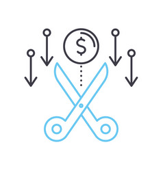 Cost Reduction Line Icon Outline Symbol