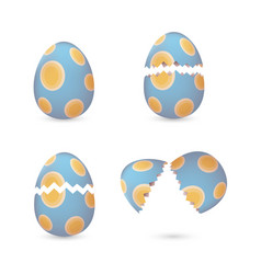 Cracked Easter Eggs With Ovals Set