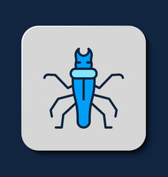 Filled Outline Termite Icon Isolated On Blue