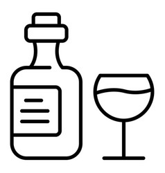 Italian Wine Bottle Icon Outline Glass