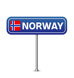 Norway Road Sign National Flag With Country Name