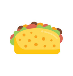 Soft Taco Icon Flat Mexican Food