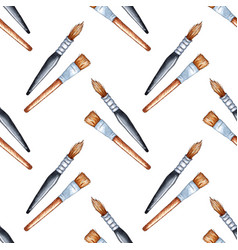 Watercolor Of A Pattern Of Brushes For Painting