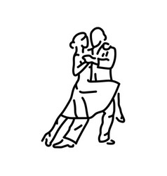 Couple Dancing Tango Color Line Icon Pictogram