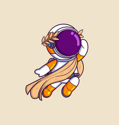 Cute Astronaut Flying And Wearing Roman