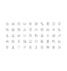 Legal Concept Linear Icons Line