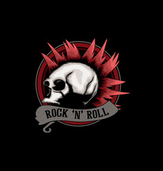 Rock And Roll Design With Skull