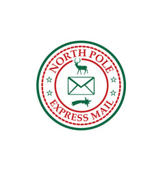 Christmas North Pole Express Mail Rubber Stamp