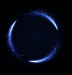 Glowing Blue Circle Trail Neon Lighting Frame