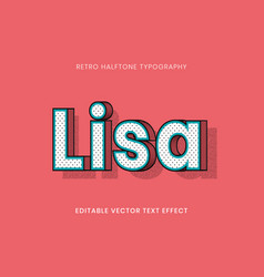 Lisa Name Halftone Editable Text Effect Typography