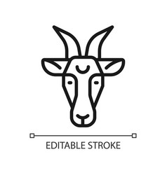 Goat Head Pixel Perfect Linear Icon