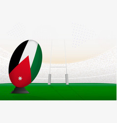 Jordan National Team Rugby Ball On Rugby Stadium