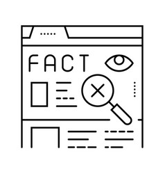 Fact Check News Media Line Icon