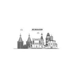 Russia Murmansk City Skyline Isolated