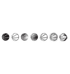 Basketball Logo Halftone Balls Black And White