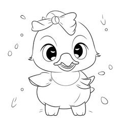 Coloring Page Outline Of A Cute Baby Duck